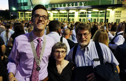 West Clermont High School Graduation with Katie and Rod outside of Cintas Center.