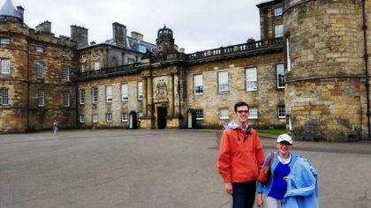 Outside one of the Royal Family's Scottish castles. 