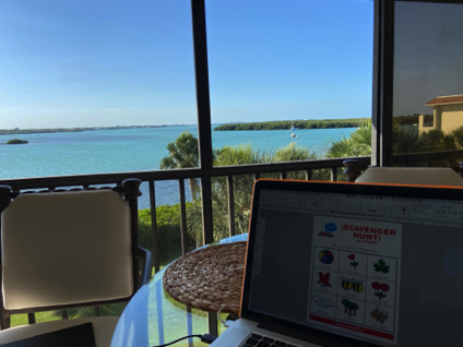 This is my Florida office. And yes, Jimmy Buffett is playing softly in the background. It's a rule. 